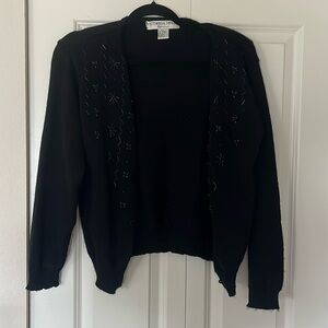 Vintage whimsy black sweater with darling jewel detail!!